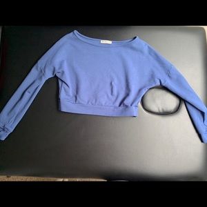 Blue long sleeve cropped top